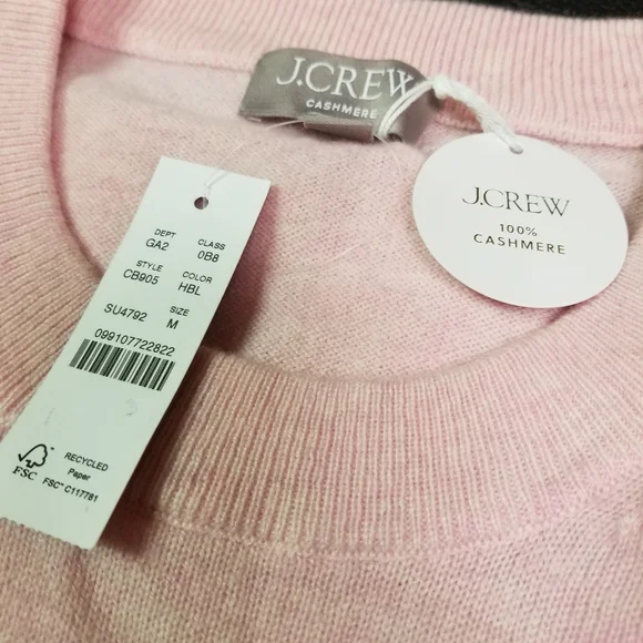 J. Crew Medium Women's 100% Cashmere Pink Sweater NWT - Picture 2 of 8